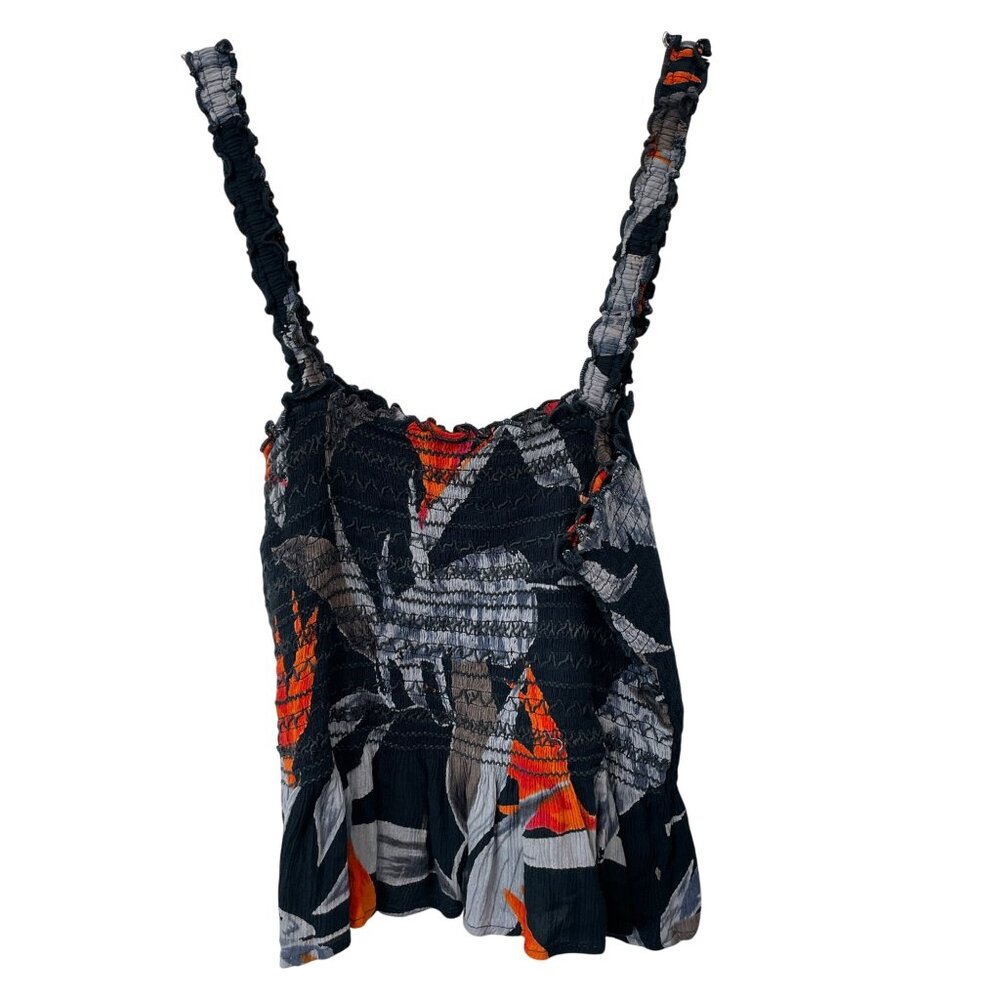 Patrons of Peace Tank Top Size Large Selene Floral Smocked Peplum Boho